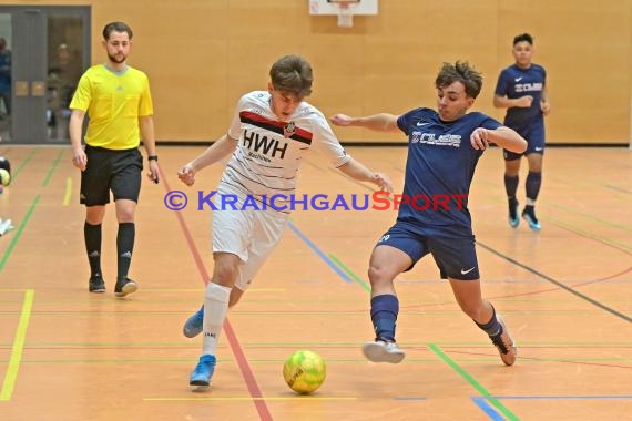 Futsal-Kreismeisterschaften Sinsheim A-Junioren in der Kraichgauhalle in Gemmingen - VFB Eppingen vs JSG Helmstadt/Neckarbischofsheim/Reichartshausen (© Siegfried Lörz)